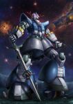  absurdres alternate_universe asteroid battle burning commentary_request damaged defeat destruction earth_federation explosion fleet gundam gundam_msv highres matsumoto_(ma_tsuya) mecha mecha_focus mobile_suit mobile_suit_gundam nebula no_humans one-eyed_mecha perfect_zeong plamo_kyoshiro purple_eyes realistic robot rx-78-2_gundam salamis_class science_fiction severed_head spacecraft star_(sky) sword v-fin war weapon wreckage zeon zeong 