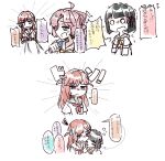  3girls ahoge anyoji_hime arrow_(symbol) black_hair blue_eyes blunt_bangs blunt_ends bob_cut colored_speech_bubble commentary_request dress hasu_no_sora_school_uniform highres kinjo_maika long_hair love_live! love_live!_hasu_no_sora_jogakuin_school_idol_club momose_ginko multi-tied_hair multiple_girls neckerchief o_o open_mouth pink_hair ponytail red_hair red_neckerchief sailor_collar sailor_dress school_uniform sequential short_hair short_sleeves sio_pasta speech_bubble squeans straight_hair summer_uniform thick_eyebrows translation_request virtual_youtuber white_dress white_sailor_collar yellow_neckerchief 