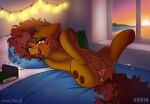 ahegao artist_collaboration bed equid equine erein fan_character female feral furniture genitals hasbro hi_res horse inside looking_pleasured mammal masturbation my_little_pony open_mouth pony solo sunset vulva yuris_(artist)