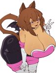 5_fingers anthro armwear bangs bent_over big_breasts biped black_bodysuit black_clothing black_nose black_skinsuit black_whiskers bodysuit boots breasts brown_body brown_ears brown_eyebrows brown_fur brown_hair brown_tail clothed clothed_anthro clothed_female clothing collarbone cosplay crossover crossover_cosplay domestic_cat elbow_gloves eyebrows felid feline felis female female_anthro fingers footwear fur gameoverse gesture glasscrow glitch_productions gloves hair hand_gesture hand_on_leg hand_on_own_leg hand_on_own_thigh hand_on_thigh handwear hi_res huge_breasts kit_bodega legwear long_hair mammal multicolored_bodysuit multicolored_boots multicolored_clothing multicolored_footwear multicolored_gloves multicolored_handwear multicolored_skinsuit pink_bodysuit pink_boots pink_clothing pink_eyes pink_footwear pink_gloves pink_handwear pink_skinsuit rouge_the_bat sega shoes simple_background skinsuit solo sonic_the_hedgehog_(series) standing tail thigh_boots thigh_highs tight_clothing two_tone_boots two_tone_clothing two_tone_footwear two_tone_gloves two_tone_handwear v_sign whiskers white_background white_bodysuit white_boots white_clothing white_footwear white_gloves white_handwear white_skinsuit wide_hips