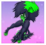 anthro artist_enigmawertigo big_breasts black_body black_fur bodily_fluids breasts butt canid canine canis claws domestic_dog eyes_closed fangs female fur genital_fluids genitals green_claws green_markings green_pawpads hair hi_res hybrid living_tail long_hair looking_pleasured mammal markings masturbation nude nude_female open_mouth oral pawpads paws solo tail tail_mouth teeth tongue tongue_out unusual_anatomy unusual_tail vaginal vaginal_fluids vaginal_masturbation vulva