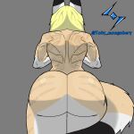 absurd_res anthro big_butt butt canid canine fan_character female fennec_fox fox hi_res huge_butt mammal muscular muscular_female scar solo toby_mongobery true_fox wide_hips