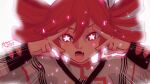  +_+ 1girl astartefrost drill_hair fingers_to_cheeks grey_shirt kasane_teto kasane_teto_(sv) looking_at_viewer meme miku_miku_beaaaam!!_(meme) open_mouth portrait red_eyes red_hair shirt signature simple_background solo star_(symbol) tongue twin_drills utau white_background 