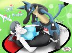 animal_genitalia animal_penis anthro anthro_penetrating anthro_penetrating_human athletic athletic_human canid canine canine_genitalia canine_penis clothed clothed_sex clothing duo female female_human female_penetrated flexible generation_4_pokemon genitals hi_res human human_on_anthro human_penetrated interspecies knot lucario male male/female male_anthro male_penetrating male_penetrating_female mammal nintendo penetration penis pokemon pokemon_(species) redradrebel sex vulva wii_fit wii_fit_trainer