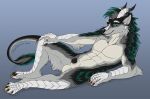 animal_genitalia anthro balls canid canine canis clawdore dragon fur genitals hi_res hybrid kharnewolf male male/male mammal mythological_creature mythological_scalie mythology penis pose scales scalie sheath solo wolf