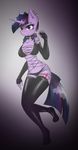  2014 abstract_background anthro big_breasts breasts clothing collar cutie_mark elbow_gloves equine fingerless_gloves friendship_is_magic fur gloves hair horn horse legwear mammal my_little_pony navel ninjapony panties piercing purple_eyes purple_fur purple_hair smile solo stockings thigh_highs twilight_sparkle_(mlp) two_tone_hair underwear unicorn 