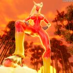 3d_(artwork) absurd_res amphibian anthro avian bird blaziken bodily_fluids breasts butt digital_media_(artwork) duo feet female first_person_view foot_fetish foot_on_chest foot_on_penis foot_play footjob fur generation_3_pokemon generation_6_pokemon genitals greninja hi_res humanoid_feet kaiden_(okamical) looking_at_viewer male male/female muscular muscular_male nails nintendo nude okamical open_mouth penis pinned pinned_to_ground plantigrade pokemon pokemon_(species) red_body sex sharp_nails sharp_toenails spread_legs spreading sunset sweat toenails toes vulva
