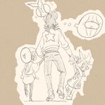  1boy 3girls adelie_(space_dandy) bad_id bad_pixiv_id dandy_(space_dandy) erssime monochrome monoji_(expense) multiple_girls sketch space_dandy 