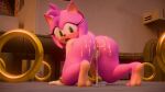 3d_(artwork) absurd_res all_fours amy_rose anthro anus biped bodily_fluids butt cum cum_in_vagina cum_inside cum_on_butt digital_media_(artwork) eulipotyphlan eyelashes female genital_fluids genitals hair hedgehog hi_res looking_back mammal pink_body pink_hair pupils sega sonic_the_hedgehog_(series) thick_thighs twintails3d vulva