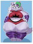 2026 animatronic anthro arm_warmers armor armwear big_breasts blue_background border bottomwear breasts canid canine canis clothing digital_media_(artwork) ear_piercing ear_ring eyelashes eyeshadow feet female five_nights_at_freddy's five_nights_at_freddy's:_security_breach front_view full-length_portrait green_highlights grey_body grey_hair grin hair hand_on_hip hi_res highlights_(coloring) hotpants huge_hips huge_thighs inazuma_kat leg_warmers legwear lidded_eyes lipstick long_hair looking_at_viewer machine makeup mammal pauldron piercing portrait pose purple_eyeshadow purple_lipstick ring_piercing robot robot_anthro roxanne_wolf scottgames sharp_teeth shorts shortstack shortstack_female simple_background smile smiling_at_viewer solo standing steel_wool_studios tail teeth thick_thighs under_boob white_border wide_hips wolf yellow_eyes