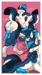 absurd_res after_anal after_fellatio after_oral after_sex all_fours animal_genitalia animal_penis anthro anus aroused ass_up backsack balls bedroom_eyes bent_over big_butt black_body black_fur blue_body blue_fur blue_hair blush bodily_fluids border butt canid canine canine_genitalia canine_penis canis cover cum cum_drip cum_from_ass cum_from_mouth cum_in_ass cum_in_mouth cum_inside cum_on_ground dipstick_tail dripping erection featureless_chest fur genital_fluids genitals hair hi_res jetraraven knot knotted_penis magazine_cover male male_anthro mammal markings multicolored_body multicolored_fur narrowed_eyes nude_anthro nude_male penis perineum pink_background presenting presenting_hindquarters requesting seducing_viewer seductive sex_request simple_background solo tail tail_markings tan_body tan_fur thick_thighs white_border wide_hips wolf