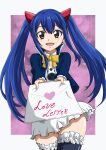  brown_eyes commentary_request fairy_tail highres love_letter sesshoalex skirt thighhighs thighs twintails wendy_marvell white_skirt 