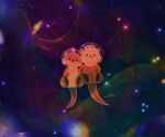 2022 ambiguous_gender artist_name brown_body brown_fur detailed_background dot_eyes duo feral front_view fur hand_holding hi_res mammal mustelid otter revauri simple_eyes space space_helmet star tail tan_body tan_fur text