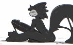 3_toes absurd_res anthro arm_tuft balls big_balls big_penis black_latex bone bone_mask butt canid canine canis changed_(video_game) cheek_tuft claws dripping erection eyes_closed facial_tuft feet genitals glans goo_creature goo_drip goo_tail head_tuft hi_res huge_balls huge_penis hyper hyper_balls hyper_genitalia hyper_penis latex latex_creature long_tail male mammal mask meatshaq paws penis puro_(changed) shoulder_tuft side_view sitting skull skull_mask slim solo tail toes tuft wolf