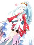  1girl blue_eyes breasts choker dress grey_hair hair_ornament heart jewelry laila_(tales) lailah_(tales) long_hair multicolored_hair ponytail smile tales_of_(series) tales_of_zestiria very_long_hair 