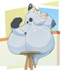 absurd_res anthro belly big_breasts big_butt black_nipples bluey_(series) breasts butt canid canine canis cattledog chair chips_(food) domestic_dog eating eating_food feet female food fur furniture genitals grey_body grey_fur herding_dog hi_res huge_breasts huge_butt looking_at_viewer lyratrchubby mammal markings nipples nude nude_anthro obese on_chair overweight pastoral_dog profanity sitting sitting_on_chair slightly_chubby tail thick_thighs trixie_heeler vulva