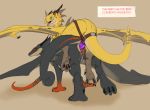  anal anal_penetration black_scales dailog dildo dragon female flamespitter horn male male/female male_penetrated pegging penetration scales scalie sex_toy strapon wings yellow_scales 