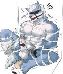 anal anal_penetration anthro athletic athletic_anthro athletic_male ball_gag balls bdsm blindfold bondage bound canid canine claws cloth_glans_play clothing dildo dildo_vibrator edging egg_vibrator erection footwear gag gagged genitals glans glans_blame glans_brushing glans_play male mammal nipples one_sock overstimulation penetration penile penis polishing serenaught sex_toy socks solo vibrator white_clothing white_footwear white_socks