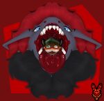 2026 absurd_res animal_humanoid anthro blue_eyes blush blushing_profusely bodily_fluids cherryterror dripping fan_character felid felid_humanoid female female_anthro female_pred generation_5_pokemon green_eyes green_hair hair hi_res humanoid imminent_vore inner_ear_fluff larger_female larger_pred libertyvice lipstick looking_at_viewer makeup male male_prey mammal mammal_humanoid mouth_shot nintendo open_mouth oral_vore pantherine pantherine_humanoid pokemon pokemon_(species) red_blush red_hair rendered saliva saliva_drip saliva_on_tongue saliva_string scared_eyes scared_prey shaded_face sharp_teeth simple_background size_difference smaller_anthro smaller_male solo_focus techzatles teeth tiger tiger_humanoid tongue tongue_out tuft vore zoroark
