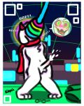 2025 anthro bodily_fluids bow_legged clothing cum deltarune digital_media_(artwork) ejaculation erection exclamation_point fur genital_fluids genitals hands-free hi_res horn kilroylucy18 male mind_control open_mouth penis ralsei red_horn red_scarf scarf signature solo sound_effects standing tongue tongue_out undertale_(series) werewire white_body white_fur