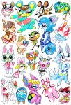 2017 albino ambiguous_gender amphibian animal_crossing animate_inanimate anthro apple_(animal_crossing) aquatic avian bear bird blue_body blue_clothing blue_mane blue_shirt blue_tail blue_topwear brown_hair buckteeth canid canine canis cephalopod charlise_(animal_crossing) cheri_(animal_crossing) clothing coleoid cricetid deer diva_(animal_crossing) domestic_cat dress ear_piercing ear_ring equid equine eyelashes eyes_closed eyeshadow feathers felid feline felis food food_creature frog fuchsia_(animal_crossing) graham_(animal_crossing) green_body green_feathers hair hamster hooves horn jitters_(animal_crossing) julian_(animal_crossing) ketchup_(animal_crossing) lagomorph leporid living_plushie makeup mammal mane meow_(animal_crossing) merengue_(animal_crossing) mollusk mouse murid murine mythological_creature mythological_equine mythology nintendo octopodiform octopus open_mouth open_smile orange_body penelope_(animal_crossing) penguin penny_(animal_crossing) piercing pink_body pink_clothing pink_dress plushie purple_hooves rabbit rhinoceros ring_piercing rodent ruby_(animal_crossing) shirt short_hair simple_background sitting sketch_page skye_(animal_crossing) smile sprinkle_(animal_crossing) standing stitches_(animal_crossing) suippupupu tail teeth topwear traditional_media_(artwork) unicorn white_background white_body white_clothing white_horn white_shirt white_topwear wolf x_eyes zucker_(animal_crossing)