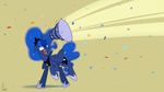  2014 blue_eyes blue_hair cake confetti crown cutie_mark equine female food friendship_is_magic hair horn mammal my_little_pony necklace princess_luna_(mlp) scared solo valcron winged_unicorn wings 