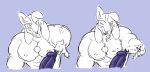 anthro barbell_piercing broken_ring canid facial_piercing generation_4_pokemon genital_piercing genitals linebore lucario male mammal muscular muscular_male nintendo nipple_piercing nipples nose_piercing nose_ring one_eye_closed pecs penis penis_piercing piercing piercing_fetish piercing_pull pokemon pokemon_(species) prince_albert_piercing ring_piercing smug_grin solo tongue tongue_out wink