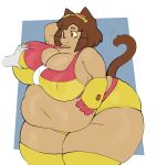 2026 anthro armor belly belly_overhang big_belly big_breasts big_butt big_navel bikini blush blush_lines bob_cut bottom_heavy breast_fondling breast_grab breast_play breasts brown_body brown_hair butt cleavage clothed clothing disembodied_hand domestic_cat duo eyewear eyewear_on_head felid feline felis female fondling frown gameoverse gauntlets glitch_productions gloves goggles goggles_on_head hair hand_on_belly hand_on_breast handwear hi_res huge_breasts huge_butt huge_hips huge_thighs inazuma_kat kit_bodega legwear mammal navel nipple_outline obese obese_anthro obese_female overweight overweight_anthro overweight_female portrait raised_arm red_eyes rubbing_head simple_background solo_focus swimwear tan_body thick_thighs thigh_highs three-quarter_portrait three-quarter_view two-piece_swimsuit wet wet_body whiskers wide_hips