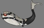 ambiguous_gender aquatic ball_gag bdsm bdsm_gear belt belt_buckle buckle clothed clothed_feral clothing evoincarnate feral fin fish gag gagged harness humor jawless_fish latex latex_clothing prehistoric_species sacabambaspis solo tail tail_fin