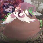 abdominal_bulge absurd_res animal_humanoid apode aroused avian avian_humanoid belly big_belly big_butt bird_humanoid blue_eyes bodily_fluids body_outline brown_body brown_skin butt cutaway dark_body dark_skin day detailed_background digestion digestion_noises draconcopode dripping drooling duo ejaculation english_text european_mythology feathered_wings feathers feet fellrithia_(iamregretnothing) female female_pred female_prey forest genital_fluids grass greek_mythology hair harpy heart_after_text heart_pupils heart_symbol hi_res huge_belly humanoid humanoid_pred humanoid_prey hyper hyper_belly iamregretnothing internal lamia larger_female larger_humanoid legless long_hair looking_pleasured lying mythological_avian mythological_creature mythology on_front onomatopoeia open_mouth oral_vore outside pink_hair plant profanity reptile saliva saliva_drip saliva_on_tail scalie serpentine size_difference smaller_female smaller_humanoid smaller_pred snake sound_effects speech_bubble split_form stomach_acid story story_in_description tail tail_feathers tail_in_mouth talons text thick_thighs toes tree vaginal_fluids vaginal_fluids_on_belly vaginal_fluids_on_butt vaginal_squirting vore wide_hips willing_prey winged_arms wings