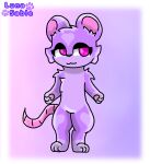 :3 chloe_(luna_sable) female fur heart_(marking) hi_res looking_at_viewer luna_sable mammal markings murid murine pawpads pink_eyes pink_nose pink_pawpads pink_tail purple_body purple_fur rat rat_tail rodent smile smiling_at_viewer tail