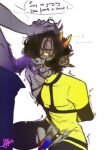 2023 2_penises 4_ears 4_horns alien alien_humanoid black_hair black_pubes bodily_fluids bodysuit bottomwear bottomwear_down clothed clothing cronus_ampora crotch_tentacles crying dialogue duo facial_scar fangs fingers forced freckled_shoulders freckles genital_fluids genitals glowing glowing_eyes grey_body grey_skin hair hair_over_eye hand_in_hair hands_behind_back hi_res homestuck horn horned_humanoid humanoid imminent_fellatio imminent_oral intersex intersex/male kneeling lichtenberg_scar louisett male maleherm maleherm/male mituna_captor ms_paint_adventures multi_ear multi_genitalia multi_horn multi_penis not_furry pants pants_down partially_clothed penis penis_on_face precum pubes purple_precum rape scar sex shaking short_hair simple_background skinsuit tail tears teeth tentacles tight_clothing torn_bodysuit torn_clothing torn_skinsuit touching_hair troll_(homestuck)