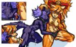 absurd_res anthro any-low-be areola armpit_fetish armpit_hair armpit_lick armpit_play bodily_fluids body_hair brown_areola brown_nipples brown_nose camel_toe canid canine ceroba_ketsukane chujin_ketsukane clothing colored cum cum_drip dripping duo female fox fur genital_fluids genital_outline genitals hair hi_res lactating licking male male/female mammal nipples orange_body orange_fur orange_hair panties penis purple_body purple_fur shaded tan_body tan_fur tongue undertale_yellow underwear vein veiny_penis vulva_outline