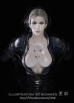  blonde_hair blood bodysuit breasts catsuit cleavage deep_wound floating in_water injury jill_valentine latex leather_suit looking_at_viewer medium_breasts resident_evil resident_evil_5 shot skin_tight unzipped wounded zipper 