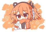  1girl a.i._voice adachi_rei ganbaritaina_07 medium_hair one_side_up orange_background orange_eyes orange_hair orange_scarf scarf solo upper_body utau 