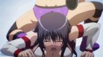  2girls animated animated_gif breasts cleavage hagiwara_sakura large_breasts lowres multiple_girls sekai_de_ichiban_tsuyoku_naritai! wrestling 