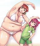  2girls breasts brown_eyes brown_hair huge_breasts inamori_nidai multiple_girls obese original orizen size_difference 