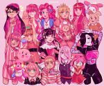  absurdres adventure_time among_us amy_rose anais_watterson animal_crossing animal_hood anya_(spy_x_family) black_hair blonde_hair blood blood_on_face blossom_(ppg) callie_(splatoon) character_request child color_connection colored_skin copyright_request crewmate_(among_us) curly_hair draculaura dress dual_persona elfen_lied highres holding holding_knife hood inkling kirby kirby_(series) knife lazytown little_witch_academia lucy_(elfen_lied) marina_(animal_crossing) mario_(series) mechanical_arms mettaton mettaton_ex monster_high my_little_pony my_little_pony:_equestria_girls my_little_pony:_friendship_is_magic my_melody my_melody_(series) myyoupink octopus patrick_star pink_background pink_hair pink_skin pink_theme pinkamena_diane_pie pinkie_pie pinkie_pie_(equestria_girls) popee_(popee_the_performer) popee_the_performer powerpuff_girls princess princess_bonnibel_bubblegum princess_peach rabbit_girl rabbit_hood robot_boy sanrio sonic_(series) splatoon_(series) spongebob_squarepants_(series) spy_x_family stephanie_(lazytown) striped_clothes striped_dress striped_hair sucy_manbavaran the_amazing_world_of_gumball toadette vampire witch 