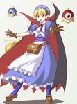  blonde_hair blue_hat cape gloves hat heart loafers long_hair marivel_armitage open_mouth pantyhose pointy_ears red_eyes shoes solo utomo very_long_hair wild_arms wild_arms_2 