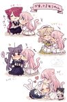  6+girls :d ^_^ absurdres afterimage animal_ear_fluff animal_ears apron black_dress black_hair black_pants black_vest blush bow brown_hair cat_ears cat_girl cat_tail chibi closed_eyes closed_mouth collared_shirt dress forehead frilled_apron frilled_dress frills fushigi_na_neko_no_machi_meltier green_dress green_eyes hair_between_eyes hair_bow hair_over_one_eye haru_(fushigi_na_neko_no_machi_meltier) heart highres layered_sleeves long_hair long_sleeves makia_(fushigi_na_neko_no_machi_meltier) mini_person minigirl moco_(fushigi_na_neko_no_machi_meltier) multiple_girls nagi_(fushigi_na_neko_no_machi_meltier) nose_blush pants parted_bangs pink_hair pleated_dress puffy_short_sleeves puffy_sleeves red_hair rucora_(fushigi_na_neko_no_machi_meltier) sakura_oriko shirt short_over_long_sleeves short_sleeves smile striped_clothes striped_shirt suzu_(fushigi_na_neko_no_machi_meltier) tail tail_wagging translation_request vertical-striped_clothes vertical-striped_shirt very_long_hair vest white_apron white_bow white_dress white_hair white_shirt yuri 
