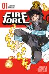  1boy artist_name barefoot black_gloves black_hair blue_trim copyright_name cover cover_page en'en_no_shouboutai english_text feet fire fireball firefighter firefighter_helmet firefighter_jacket gloves grin highres jacket neck_armor neon_trim numbered official_art ohkubo_atsushi pyrokinesis red_background red_eyes sharp_teeth shinra_kusakabe smile solo teeth two-tone_background white_background 