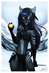  canine female lemon magic_user mammal snow solapi_(artist) wolf 