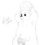  anthro armpits bear big_eyes carrying chubby eyebrows humanoid_penis kemono male mammal monochrome navel nipples penis plain_background pubes sketch solo stevenlew thick_penis white_background 