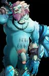  armpits balls beard biceps daire301 ear_piercing facial_hair flaccid humanoid_penis league_of_legends looking_at_viewer male monster muscles necklace nude penis piercing pubes solo standing tattoo text troll trundle_(character) uncut 