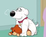  brian_griffin canine collar dog eroborus family_guy male mammal masturbation plushie plushophilia rupert_(family_guy) solo sweat teddy_bear 