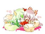  chibi ex-keine fujiwara_no_mokou kamishirasawa_keine multiple_girls sheep sleeping takamura touhou 