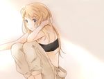  bad_id bad_pixiv_id bandeau blonde_hair blue_eyes fullmetal_alchemist long_hair riru solo strapless tubetop winry_rockbell 