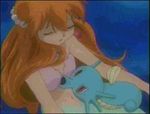  bikini gen_1_pokemon horsea kasumi_(pokemon) lowres mermaid monster_girl orange_hair pokemon pokemon_(creature) screencap sexually_suggestive swimsuit underwater 