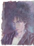  absurdres highres male_focus miyamoto_musashi scan solo takehiko_inoue traditional_media vagabond younger 