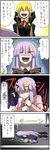  4koma alternate_costume bespectacled blonde_hair braid comic glasses kirisame_marisa long_hair multiple_girls pageratta patchouli_knowledge school_uniform touhou translated wikipedia 